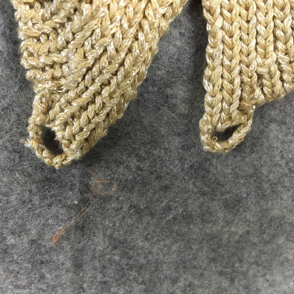 Anthropologie Moth Cardigan XS Sweater Gold Metallic Knit Wrap Around Career - Picture 4 of 14